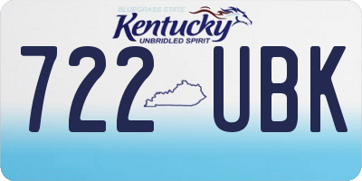 KY license plate 722UBK