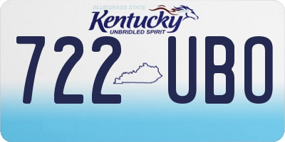 KY license plate 722UBO