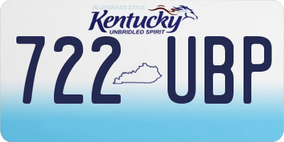 KY license plate 722UBP