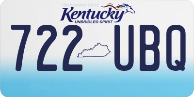 KY license plate 722UBQ