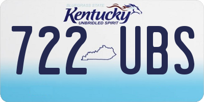 KY license plate 722UBS