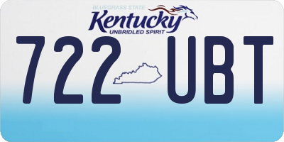 KY license plate 722UBT