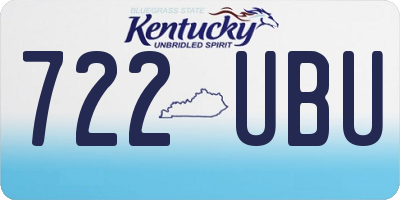 KY license plate 722UBU