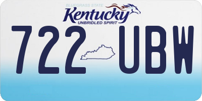 KY license plate 722UBW