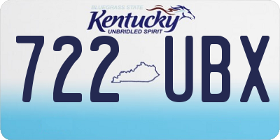 KY license plate 722UBX