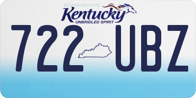 KY license plate 722UBZ