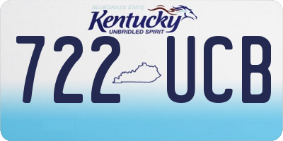 KY license plate 722UCB
