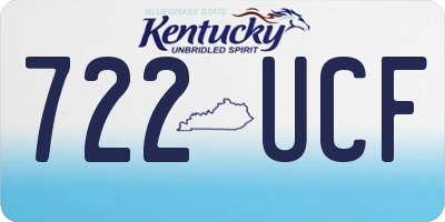 KY license plate 722UCF