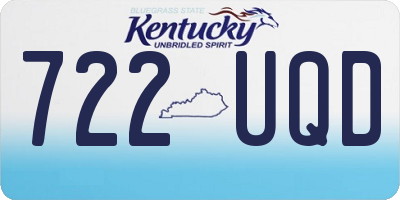 KY license plate 722UQD