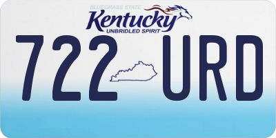 KY license plate 722URD
