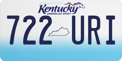 KY license plate 722URI