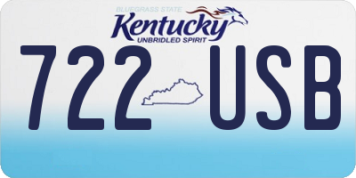 KY license plate 722USB