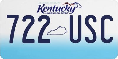 KY license plate 722USC