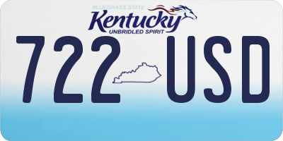 KY license plate 722USD