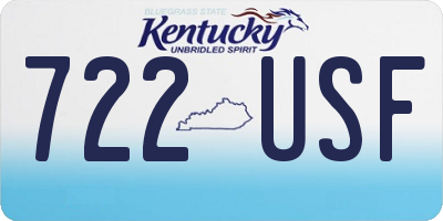 KY license plate 722USF