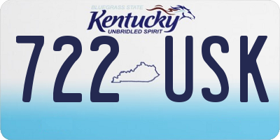 KY license plate 722USK