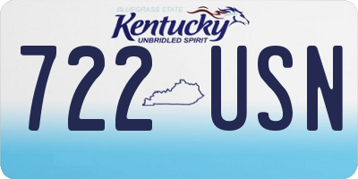 KY license plate 722USN