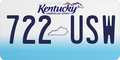 KY license plate 722USW