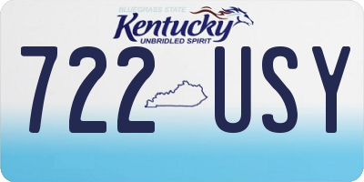 KY license plate 722USY
