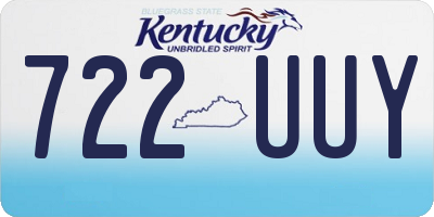 KY license plate 722UUY