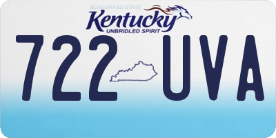 KY license plate 722UVA