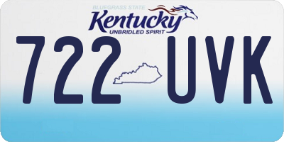 KY license plate 722UVK