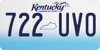 KY license plate 722UVO