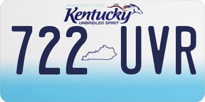 KY license plate 722UVR