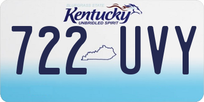 KY license plate 722UVY