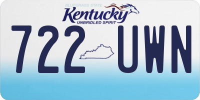 KY license plate 722UWN