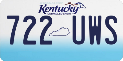 KY license plate 722UWS