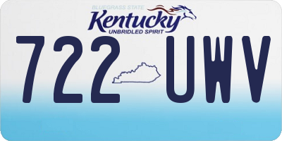 KY license plate 722UWV