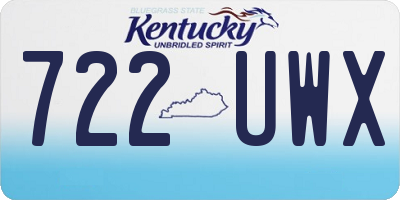 KY license plate 722UWX