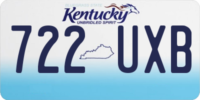 KY license plate 722UXB