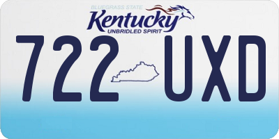 KY license plate 722UXD