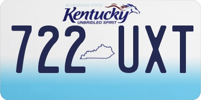 KY license plate 722UXT