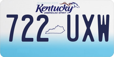 KY license plate 722UXW