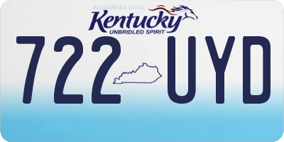KY license plate 722UYD