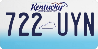 KY license plate 722UYN