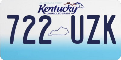 KY license plate 722UZK