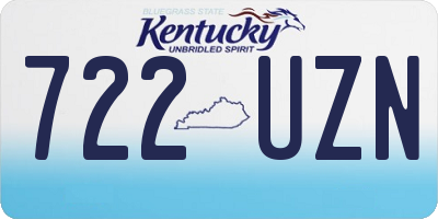 KY license plate 722UZN