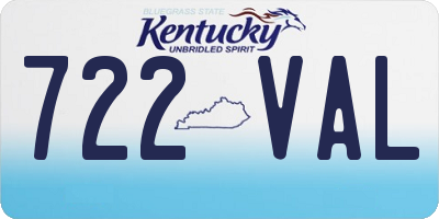 KY license plate 722VAL