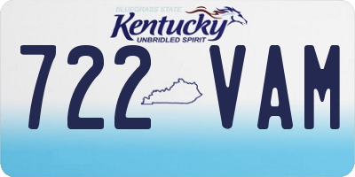 KY license plate 722VAM