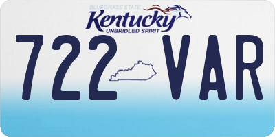 KY license plate 722VAR