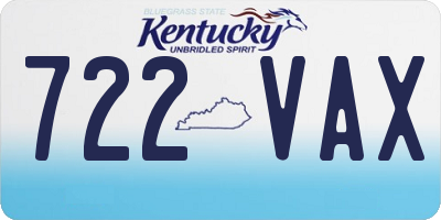KY license plate 722VAX