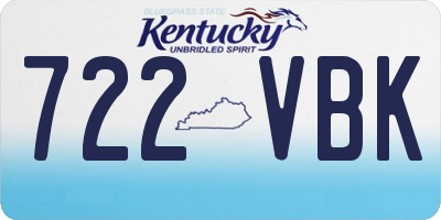 KY license plate 722VBK