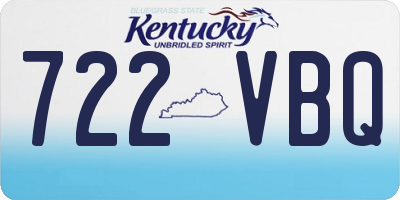 KY license plate 722VBQ