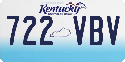 KY license plate 722VBV