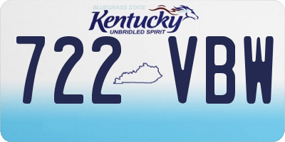 KY license plate 722VBW