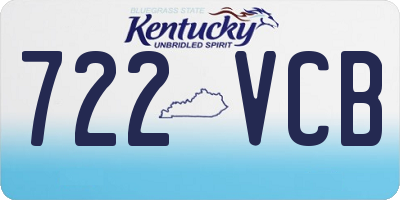 KY license plate 722VCB